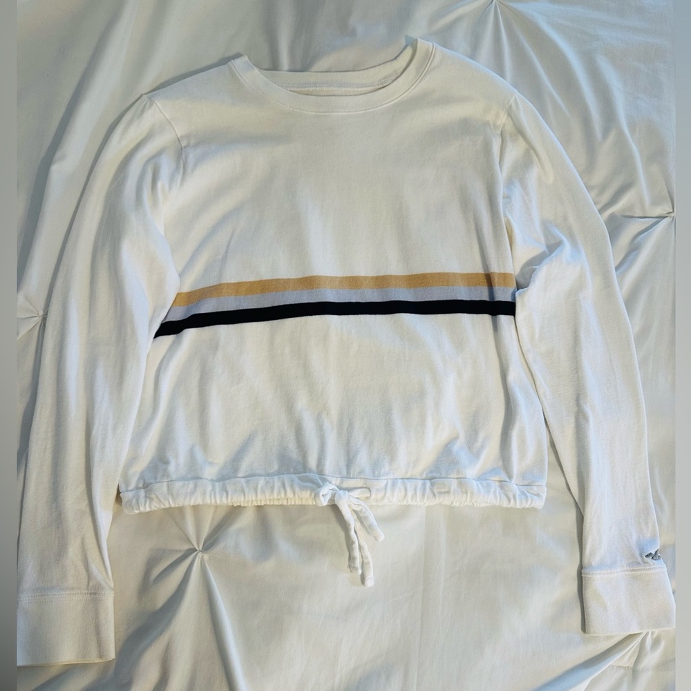 Hollister Long Sleeve Boyfriend T-Shirt White M